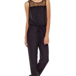 City Triangles Sleeveless Jumpsuit with Lace Yoke Size Medium